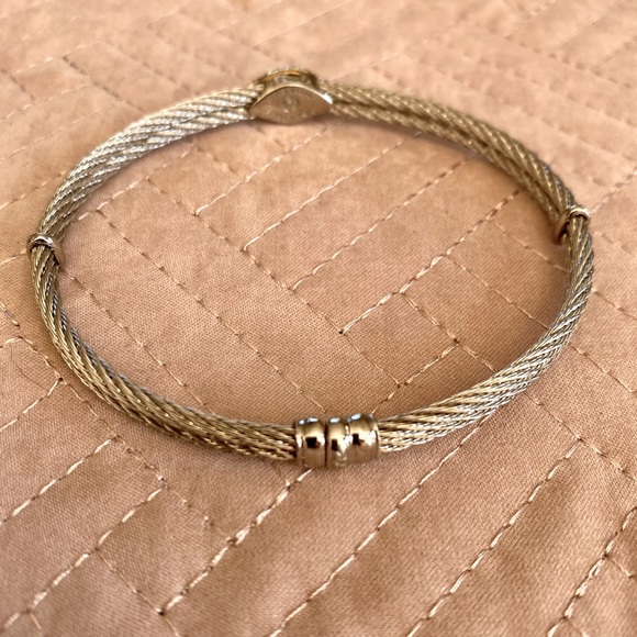 Alor Double cable bracelet w oval diamond station - Picture 2 of 6